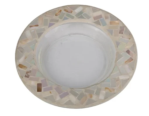 Cello Candle Charger - Oyster Shell