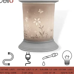 Cello Electric Wax Burner Porcelain Straight - Flower