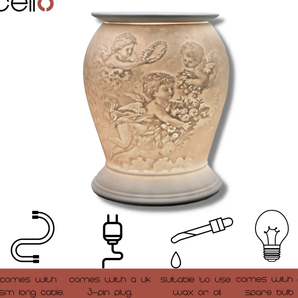Cello Electric Wax Burner Porcelain Barrel - Cherub
