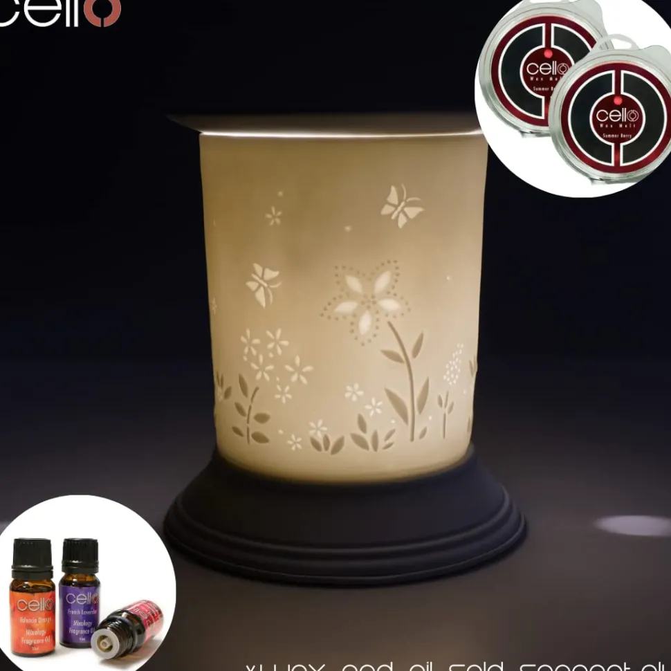Cello Electric Wax Burner Porcelain Straight - Flower