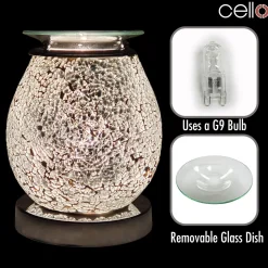 Cello Electric Wax Burner Touch Mosaic - Silver