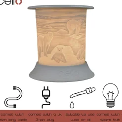Cello Electric Wax Burner Porcelain Straight - Polar Bear