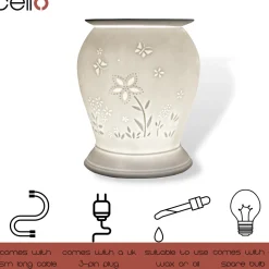 Cello Electric Wax Burner Porcelain Barrel - Flower