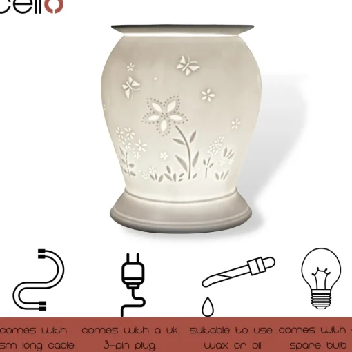 Cello Electric Wax Burner Porcelain Barrel - Flower