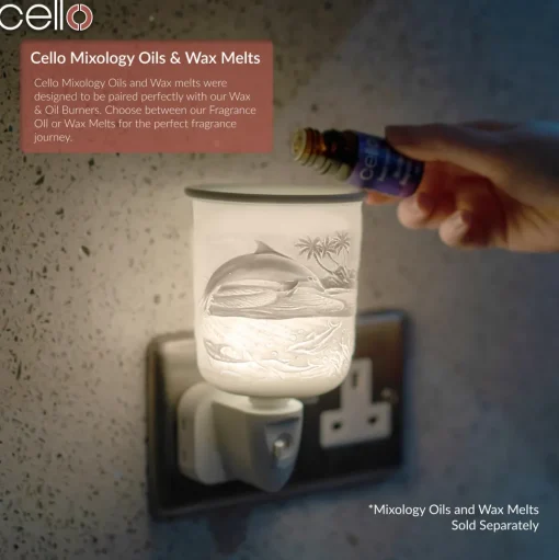 Cello Porcelain Plug In Electric Wax Burner - Dolphin