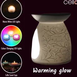 Cello Porcelain Tealight Burner - Loveliest Auntie
