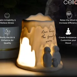 Cello Porcelain Tealight Burner - Penguin Family