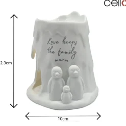 Cello Porcelain Tealight Burner - Penguin Family