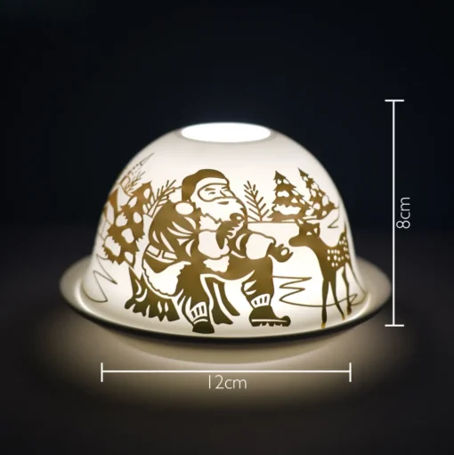 Cello Tealight Dome - Father Christmas Gold