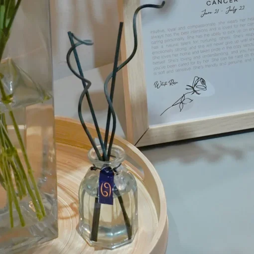 Cello Zodiac Reed Diffuser - Cancer with Clear Quartz - Radiant Flora