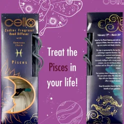 Cello Zodiac Reed Diffuser - Pisces with Aquamarine - Arcane Oceans