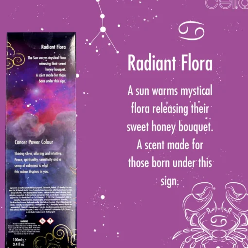 Cello Zodiac Reed Diffuser - Cancer with Clear Quartz - Radiant Flora