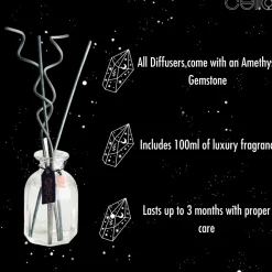 Cello Zodiac Reed Diffuser - Aquarius with Amethyst - Arcane Oceans