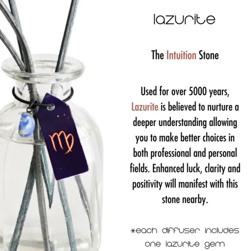 Cello Zodiac Reed Diffuser - Virgo with Lazurite - Enigmatic Lands