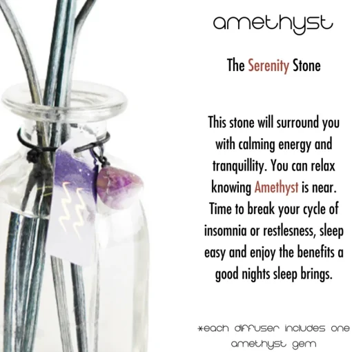 Cello Zodiac Reed Diffuser - Aquarius with Amethyst - Arcane Oceans