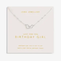 Joma Jewellery Forever Yours Necklace - Just for You Birthday Girl Silver Plated