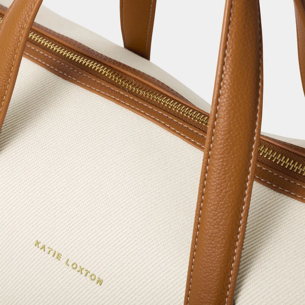 Katie Loxton Milan Cabin Bag - Canvas/Cognac