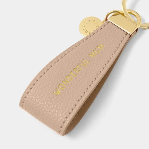Katie Loxton Sentiment Loop Keyring - Wonderful Mum Nude Pink