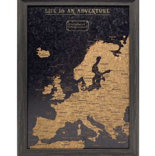 Splosh Travel Map - Europe Map - Small - Black