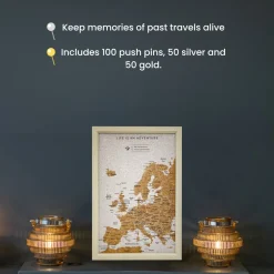 Splosh Travel Map - Europe Map - Desk - White