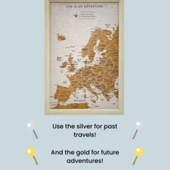 Splosh Travel Map - Europe Map - Desk - White