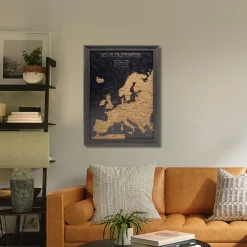 Splosh Travel Map - Europe Map - Small - Black