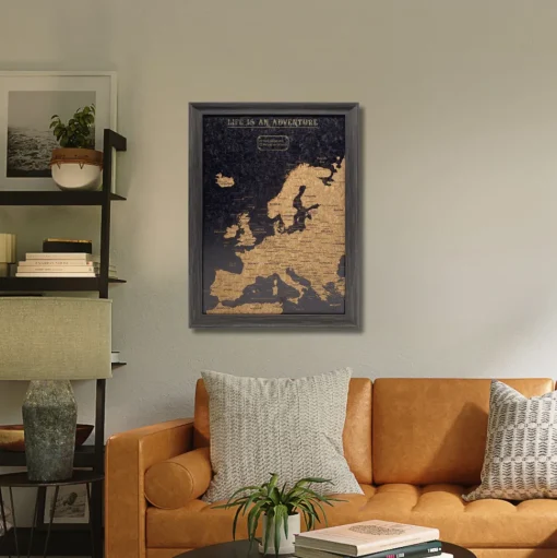 Splosh Travel Map - Europe Map - Small - Black
