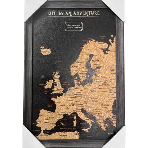 Splosh Travel Map - Europe Map - Small - Black