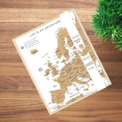 Splosh Travel Map - Europe Map - Desk - White