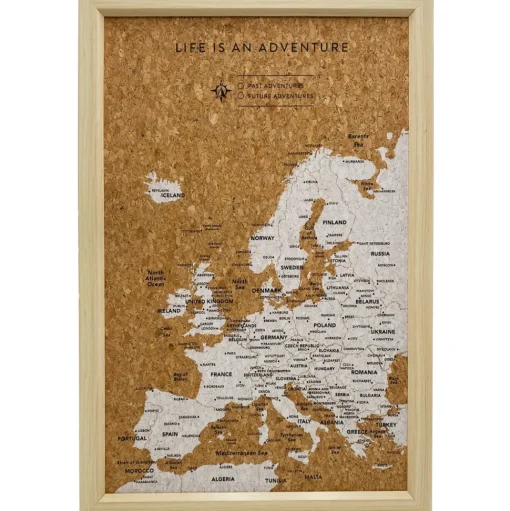 Splosh Travel Map - Inverted Europe Map - Small - White