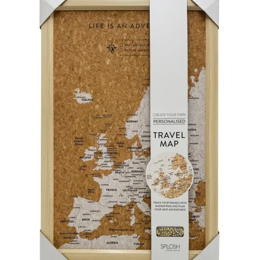 Splosh Travel Map - Inverted Europe Map - Small - White