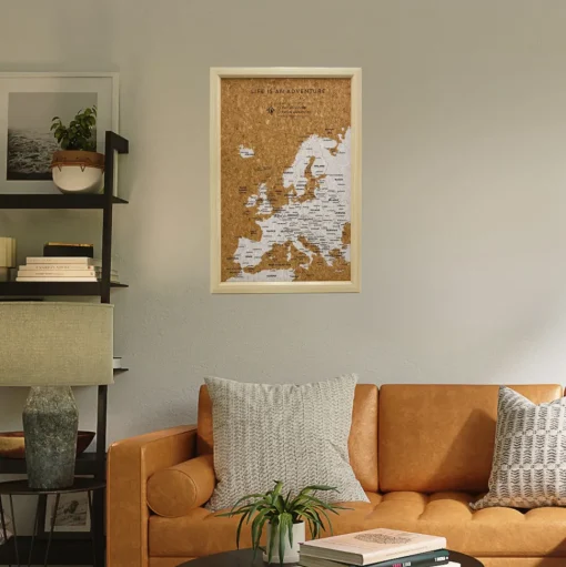 Splosh Travel Map - Inverted Europe Map - Small - White