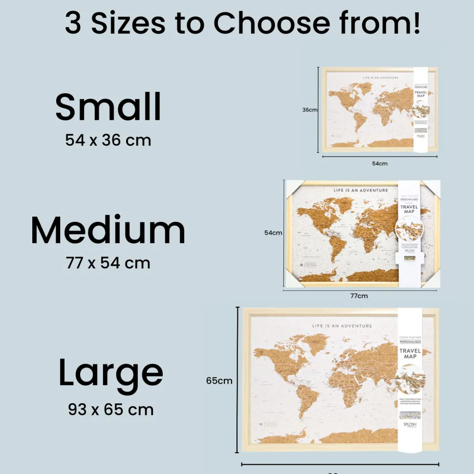 Splosh Travel Map - White World Map